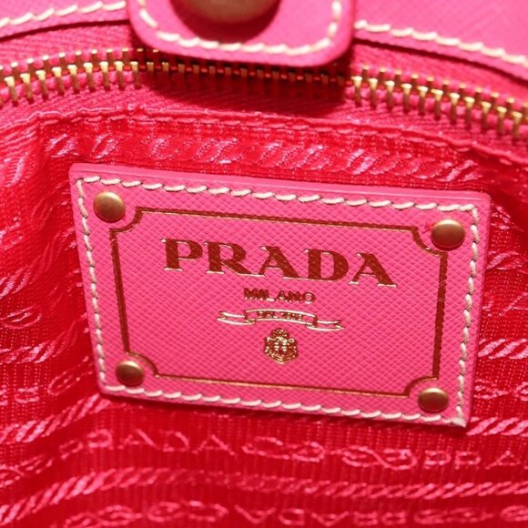 PRADA Hand Bag Nylon 2way Pink Gold Auth 134444 - Picture 12 of 16